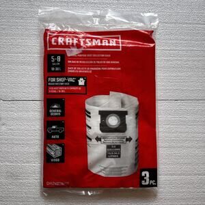 Craftsman Gen Purpose Dust Collection Bags 5-8 Gallon Shop-Vac Wet/Dry New 3 Pac